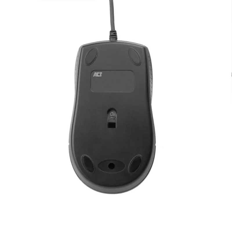 ACT Wired full-size optical mouse 1000 DPI, silent click, eco-friendly, made from recycled materials