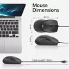 ACT Wired full-size optical mouse 1000 DPI, silent click, eco-friendly, made from recycled materials
