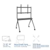 ACT Mobile TV/monitor floor stand, 50” to 86”, VESA, 127 cm (50 inch), 2.18 m (86 inch), 200 x 200 mm, 800 x 600 mm, Aluminium, Plastic, Steel, Grey