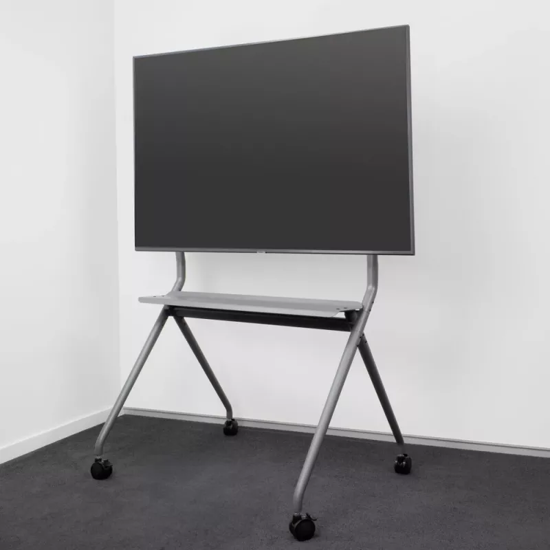 ACT Mobile TV/monitor floor stand, 50” to 86”, VESA, 127 cm (50 inch), 2.18 m (86 inch), 200 x 200 mm, 800 x 600 mm, Aluminium, Plastic, Steel, Grey