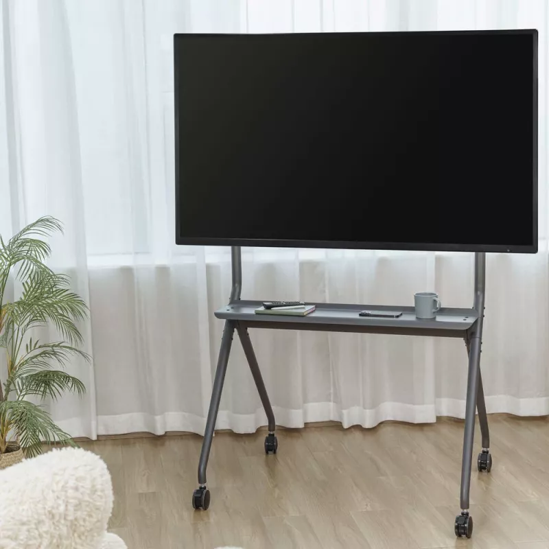 ACT Mobile TV/monitor floor stand, 50” to 86”, VESA, 127 cm (50 inch), 2.18 m (86 inch), 200 x 200 mm, 800 x 600 mm, Aluminium, Plastic, Steel, Grey