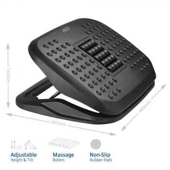 ACT Ergonomic Height Adjustable Footrest with Massage Rollers