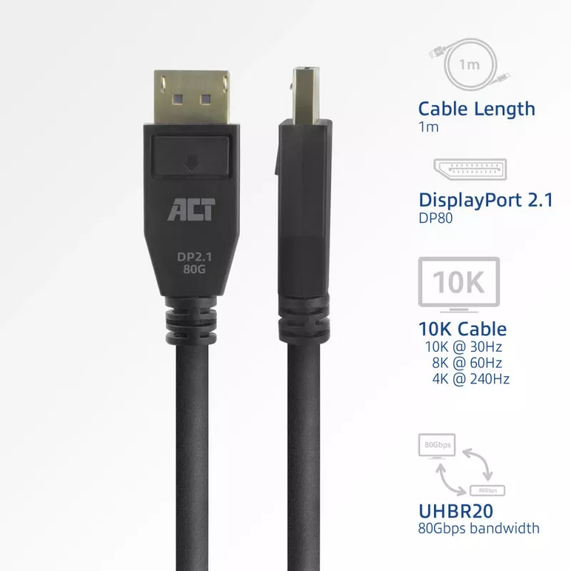 ACT AK4083 DisplayPort cable 3 m Black