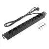 ACT Extension lead PDU 19 inch CEE7/7 with 9 type F sockets, 3m H05VV-F 3G1.5