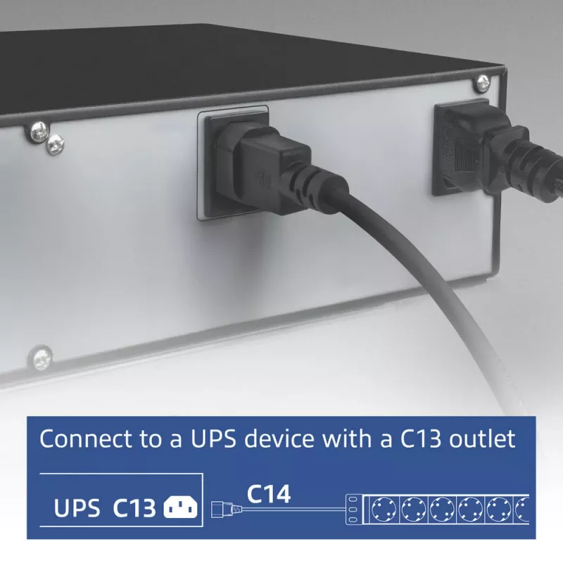 Power distribution unit ACT PD3004 19 inch C14 IEC60320 with 8 Type F sockets, 3 m H05VV-F 3G1.0, 230 V 10 A
