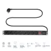 Power distribution unit ACT PDU 19 inch with CEE7/7 plug, 8 Type F sockets, on/off switch, 2.5 m H05VV-F 3G1.5