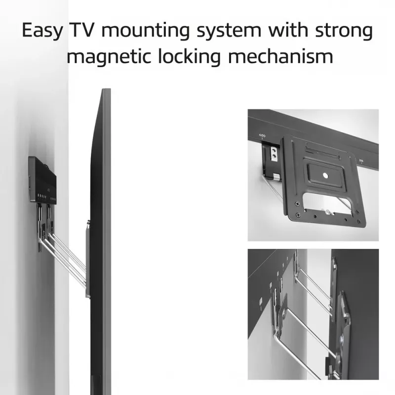 ACT Fixed TV Wall Mount AC8356 for 37 inch–80 inch TVs, ultra slim, VESA 200x200–600x400, 75 kg capacity, 9.5 mm wall gap, black