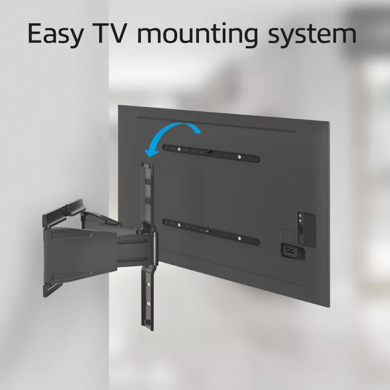 Full motion TV wall mount ACT AC8357 for 43 inch–90 inch screens, VESA 100x200–600x400, tilt -15°–3°, swivel ±30°, max load 50 kg, ultra slim