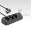 ACT Desk power strip with 3 type F sockets, 30W Power Delivery, USB Type-C/A ports, cable length 1.5 meters