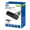 ACT Desk power strip with 3 type F sockets, 30W Power Delivery, USB Type-C/A ports, cable length 1.5 meters