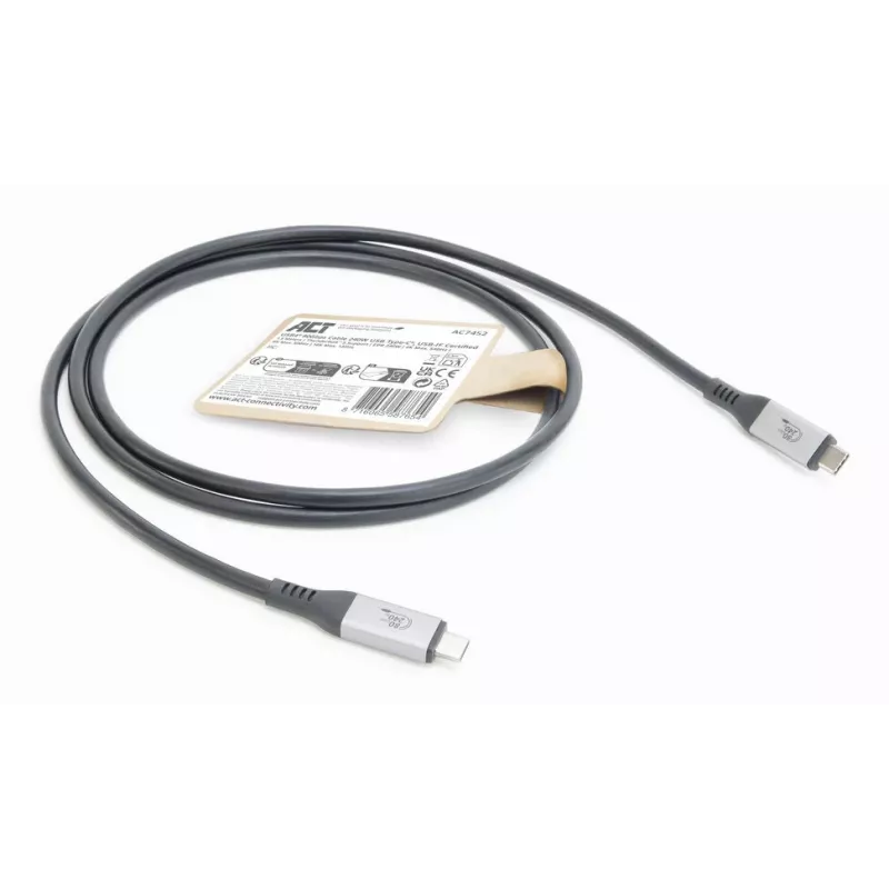 ACT USB4 80Gbps Thunderbolt 5 cable 240W USB Type-C, USB-IF certified, 1.5 meters