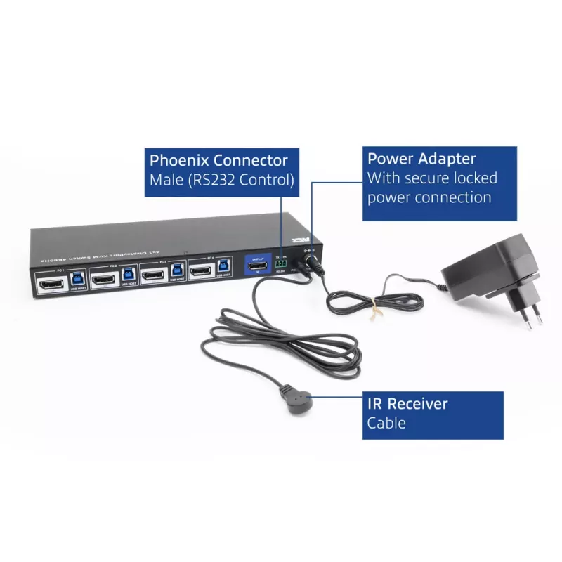 ACT 4-Port DisplayPort 4K@60Hz KVM switch