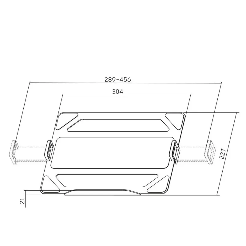 ACT Universal laptop tray for monitor arms, Black, Steel, 29.5 cm (11.6 inch), 43.9 cm (17.3 inch), 9 kg, 75 x 75 mm