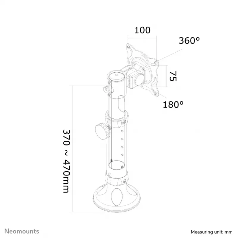 Neomounts FPMA-D025SILVER Monitor arm 10-30 inch - tiltable