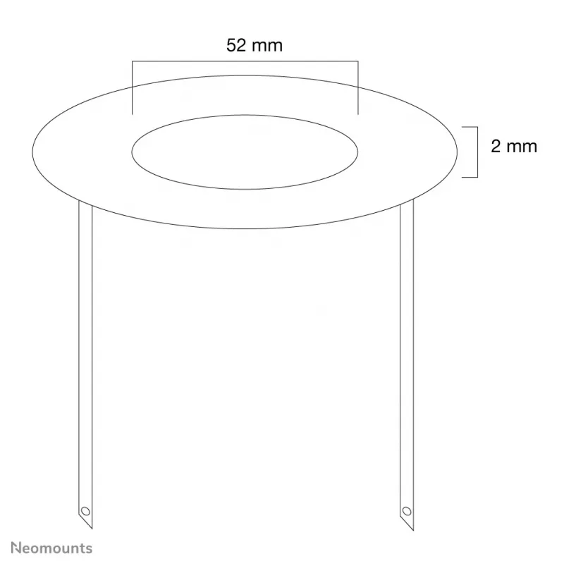 Neomounts FPMA-CRS5 Ceiling cover - diam. 52 mm, Silver, Steel, Ceiling, FPMA-C100, FPMA-C100SILVER, 2 mm, 5.2 cm