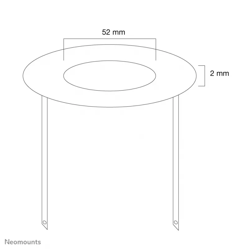 Neomounts FPMA-CRB5 Ceiling cover - diam. 52 mm, Black, Steel, Ceiling, FPMA-C100, FPMA-C100SILVER, 2 mm, 5.2 cm