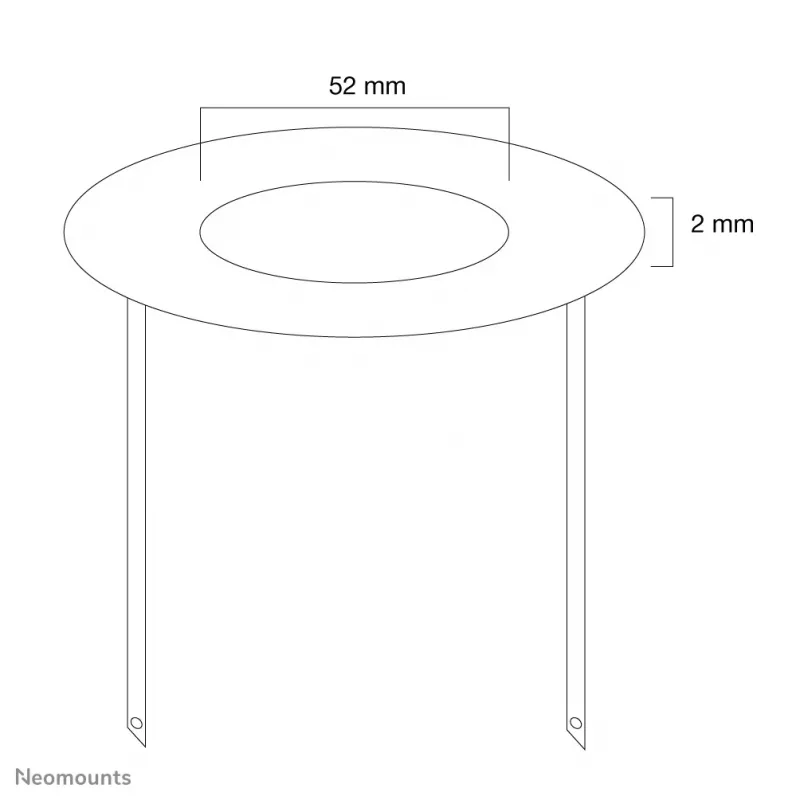 Neomounts FPMA-CRW5 Ceiling cover - diam. 52 mm, White, Steel, Ceiling, FPMA-C100, FPMA-C100SILVER, 2 mm, 5.2 cm