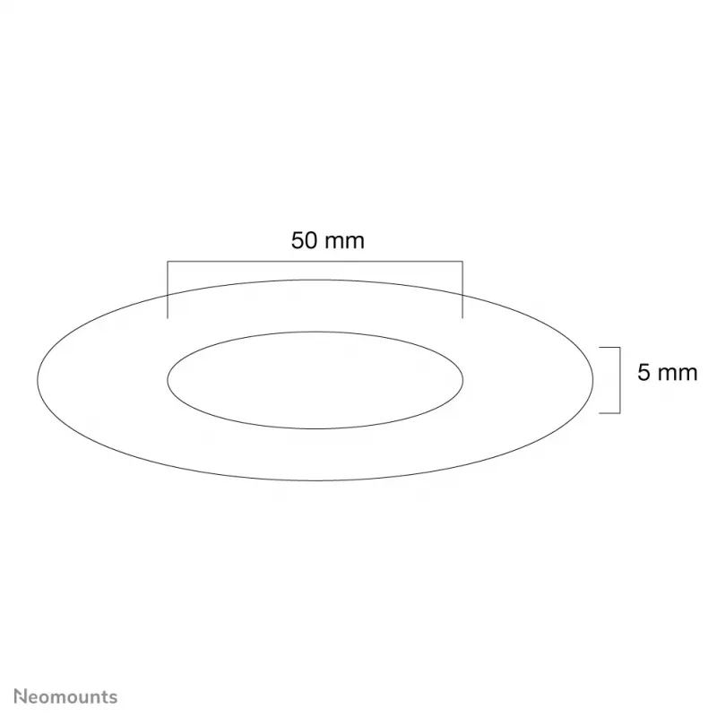 Neomounts FPMA-CRW5HM Ceiling cover - diam. 50 mm, White, Plastic, Ceiling, FPMA-C100, FPMA-C100SILVER, 5 mm, 5 cm