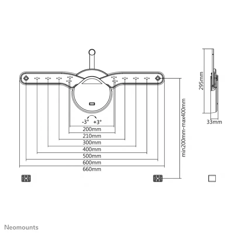 Neomounts OLED-W600BLACK TV mount wall 32-70 inch - fixed