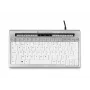 BakkerElkhuizen S-board 840 BE Azerty, Tenkeyless (80 - 87%), Wired, USB, Scissor key switch, AZERTY, Light grey, White