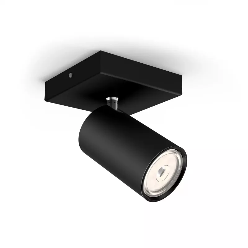 Philips myLiving Kosipo Ceiling/Wall Spotlight, Surfaced lighting spot, GU10, 1 bulb(s), LED, 220-240 V, Black