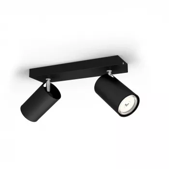 Ceiling/Wall Spotlight Signify Philips myLiving Kosipo 2x GU10 LED 220-240V IP20 Black