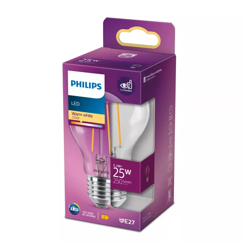 Philips LED bulb Warm white 2700 K 2.2 W E27 E