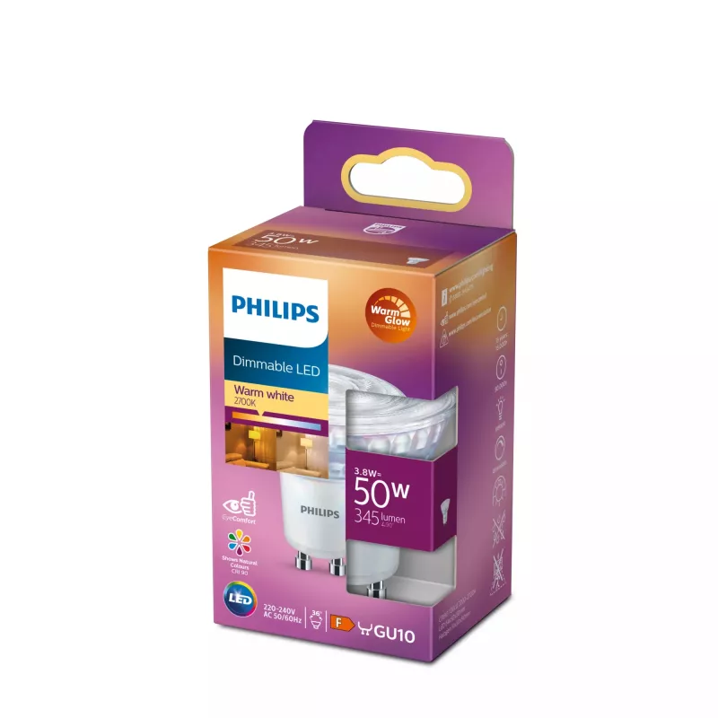 LED spot bulb Philips Spot PAR16 GU10 3.8W (345 lm, 36°, 3000K, CRI 90, 15,000 h)
