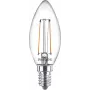 Philips Filament Candle Clear 25W Filament B35 E14 x2, 2 W, 25 W, E14, 250 lm, 15000 h, Warm white