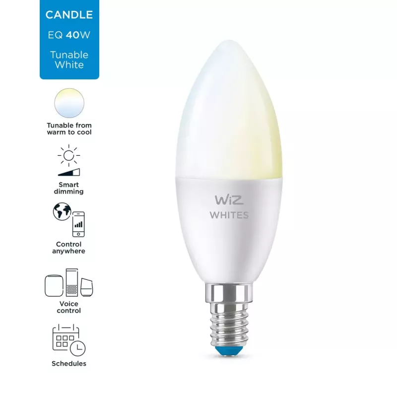 Smart bulb WiZ Candle 40 W C37 E14 Wi-Fi White
