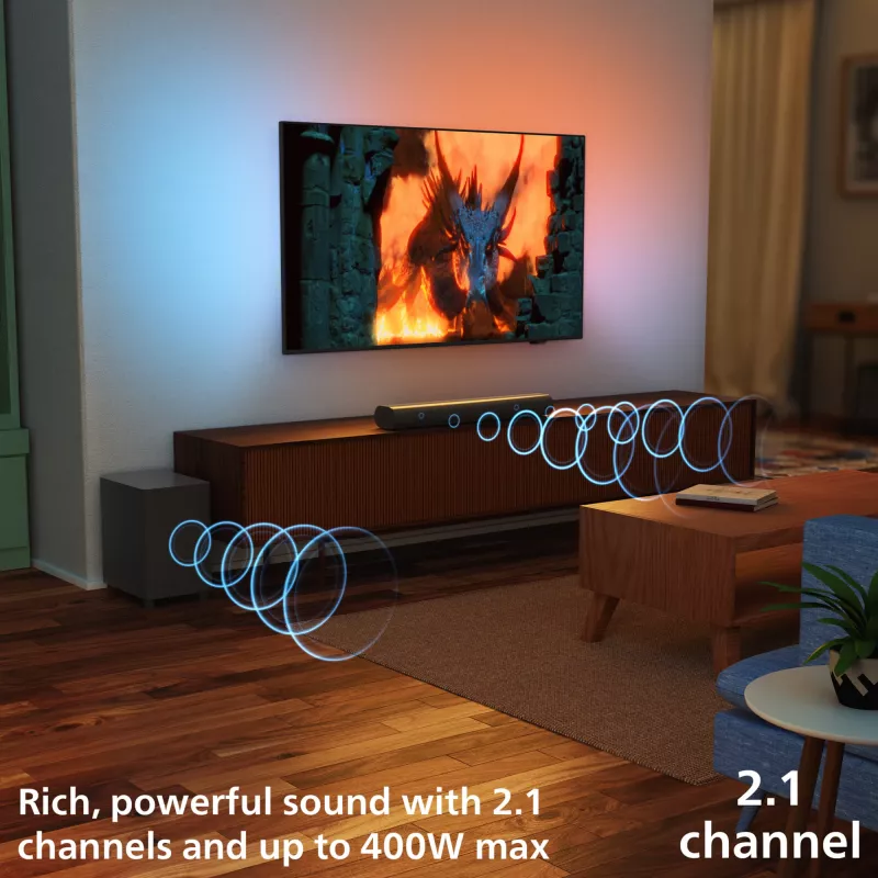 Soundbar Philips TAB6100/10 2.1 channels 80W RMS Dolby Atmos