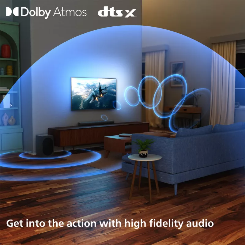 Soundbar Philips TAB6100/10 2.1 channels 80W RMS Dolby Atmos