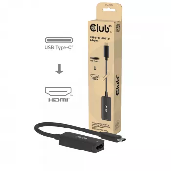 USB-C to HDMI 2.1 adapter Club 3D CAC-2505 — 8K@60Hz, USB Type-C to HDMI + USB, 0.12 m