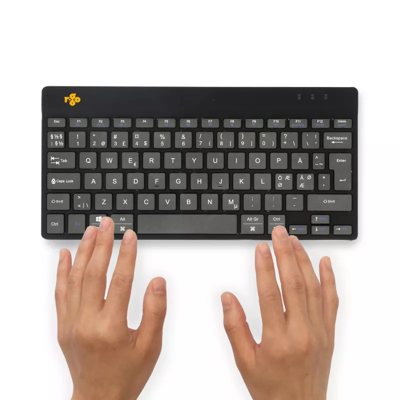 R-Go Tools Ergonomic keyboard R-Go Compact Break, compact keyboard with break software, QWERTY (NORDIC), Bluetooth, black