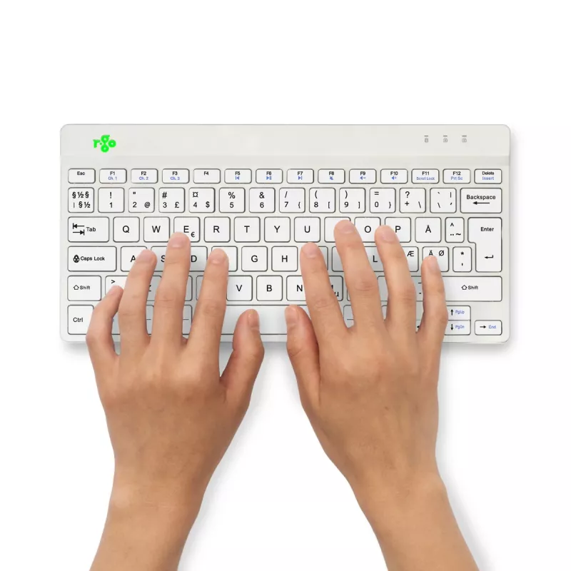 R-Go Tools Ergonomic keyboard R-Go Compact Break, compact keyboard with break software, QWERTY (NORDIC), Bluetooth, white