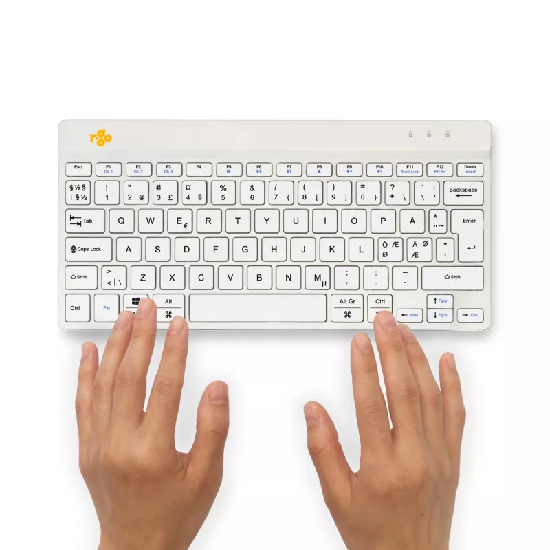 R-Go Tools Ergonomic keyboard R-Go Compact Break, compact keyboard with break software, QWERTY (NORDIC), Bluetooth, white