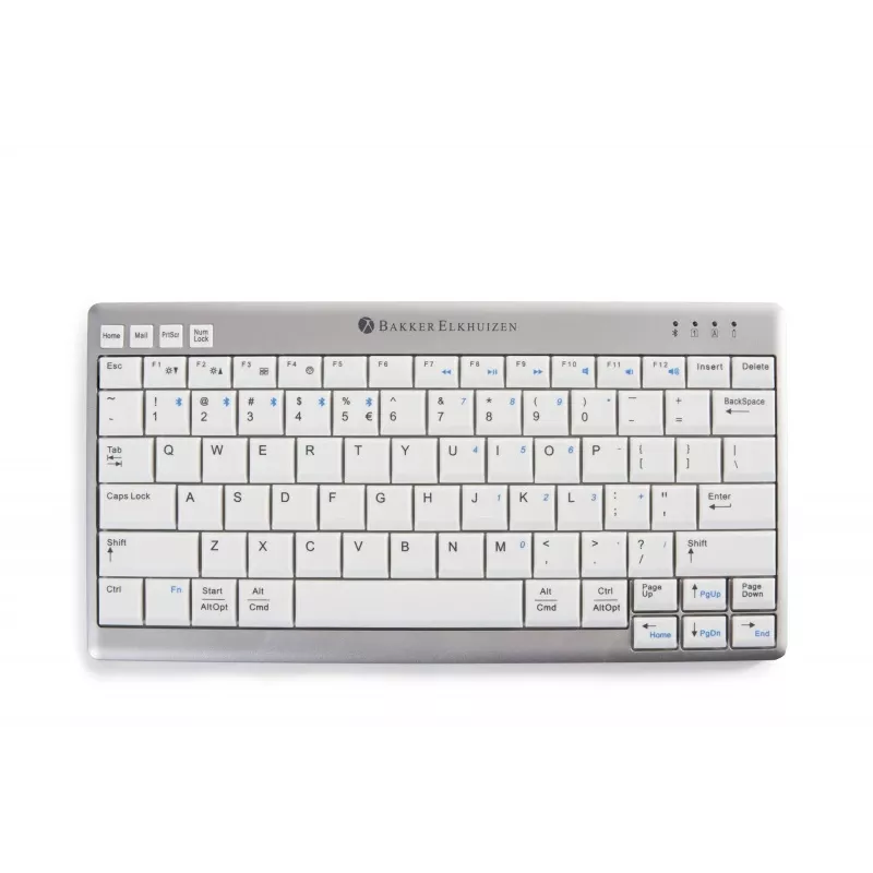 BakkerElkhuizen UltraBoard 950 Wireless US Qwerty, Mini, Wireless, Bluetooth, Scissor key switch, QWERTY, Light grey, White