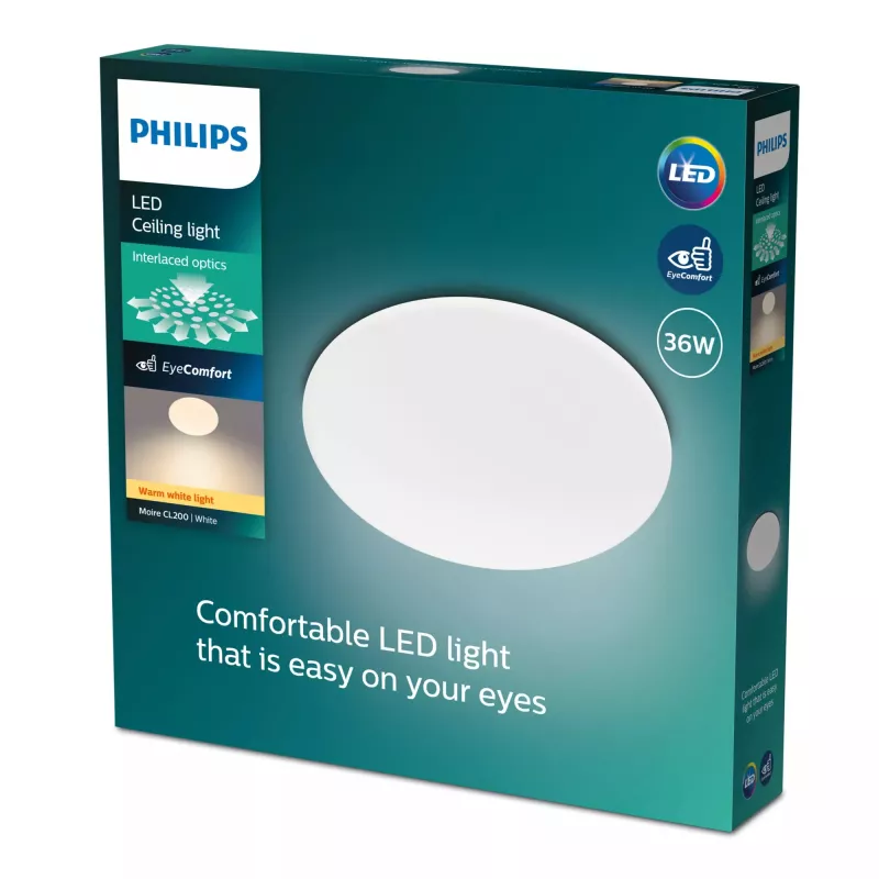 Ceiling light Philips Functional Moire 36 W LED, white, round, non-changeable bulbs, 220–240 V