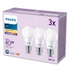 Philips Bulb 40W A60 E27 x3, 4.9 W, 40 W, E27, 470 lm, 15000 h, Warm white
