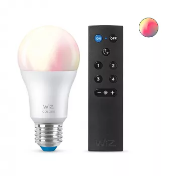 WiZ Bulb 8W (Eq.60W) A60 E27 x1 + Remote, Smart bulb, Wi-Fi/Bluetooth, White, Wi-Fi 4 (802.11n), 802.11b, 802.11g, LED, E27