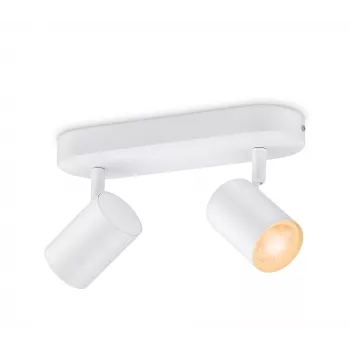 WiZ IMAGEO 2x adjustable spotlight, Smart ceiling light, Wi-Fi/Bluetooth, White, Wi-Fi 4 (802.11n), 802.11b, 802.11g, LED, Metal
