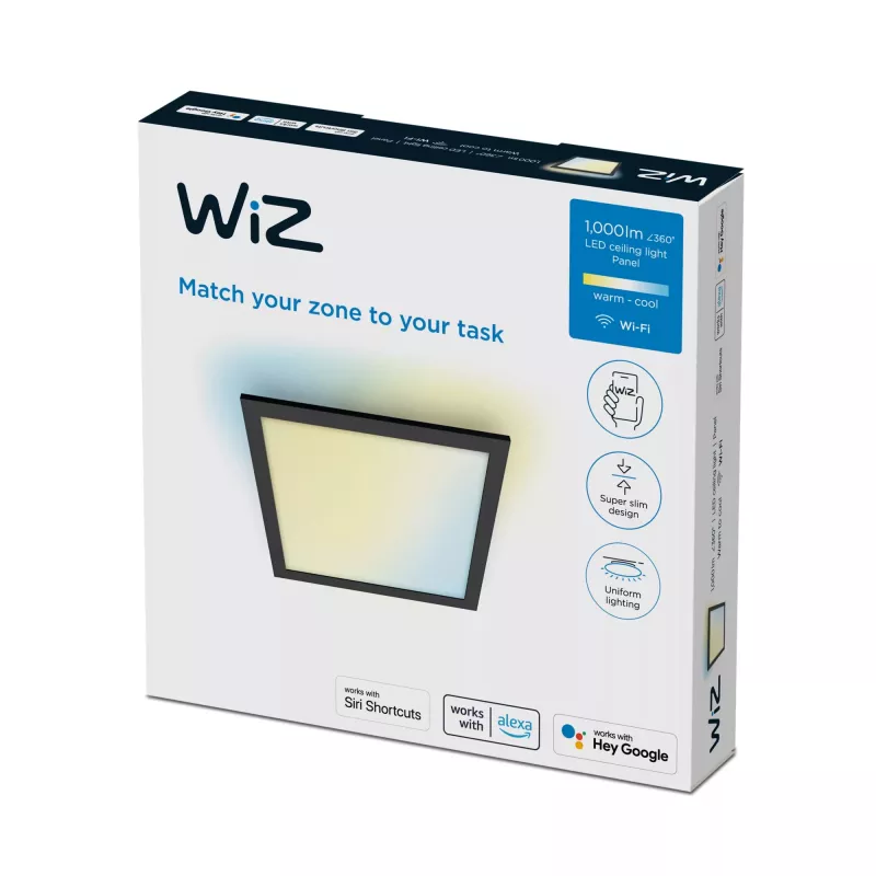 Ceiling/Surface LED panel Signify WiZ A Bluetooth 12 W 300×300×42 mm black 220–240 V