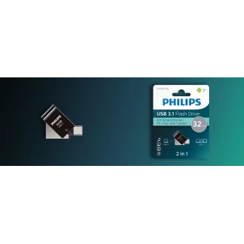Philips FM32DC152B/00 USB flash drive 32 GB USB Type-C 3.2 Gen 1 (3.1 Gen 1) Black