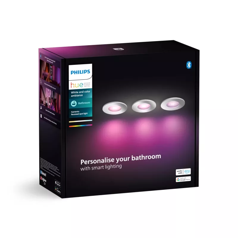 Philips Hue White and colour ambience Three-pack Xamento recessed spotlight