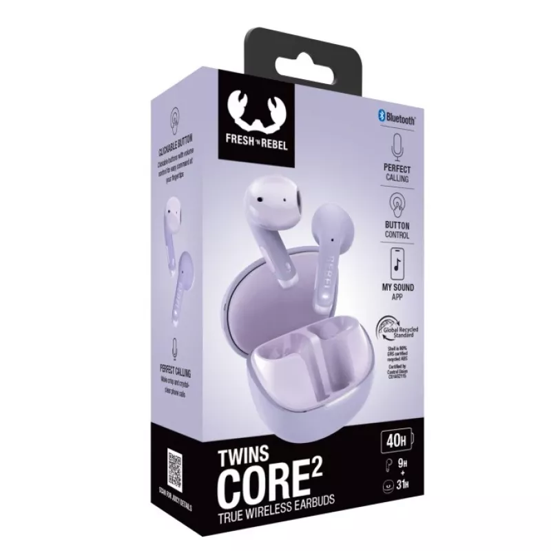 Hama Twins Core 2 Headset True Wireless Stereo (TWS) In-ear Calls/Music USB Type-C Bluetooth Lilac
