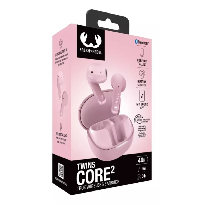 Hama Twins Core 2 Headset True Wireless Stereo (TWS) In-ear Calls/Music USB Type-C Bluetooth Pink