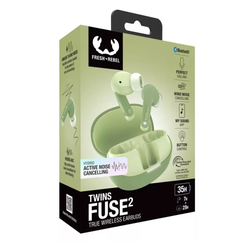 Hama Twins Fuse 2 Headset True Wireless Stereo (TWS) In-ear Calls/Music USB Type-C Bluetooth Green