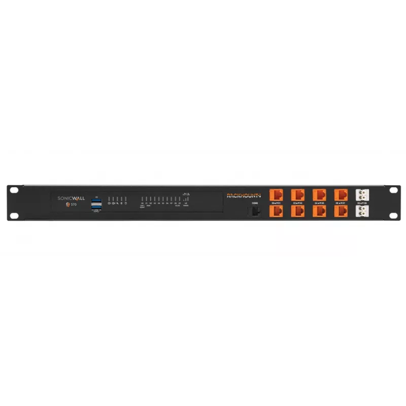 Rackmount IT rack mount kit for SonicWall TZ570W RM-SW-T12 1U — compatible 1U rack installation