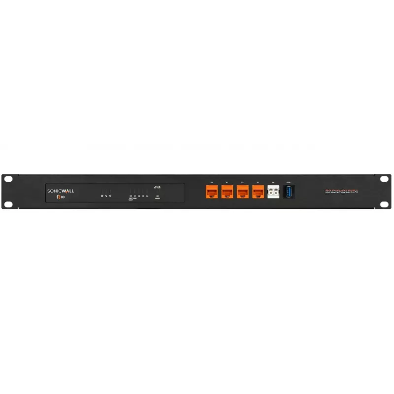 1U Rackmount Kit for SonicWall TZ80 by rackmount it RM-SW-T14 — 1U mounting kit for SonicWall TZ80 appliance