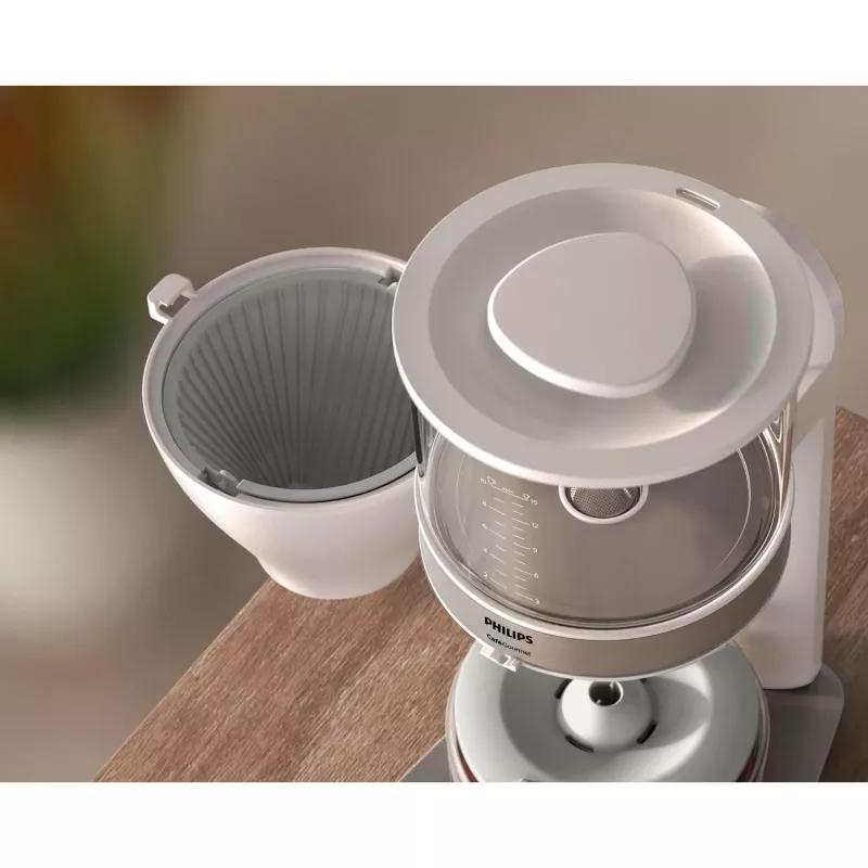 Philips Cafe Gourmet HD5416/00 Drip Coffee Maker with Glass Jug, White